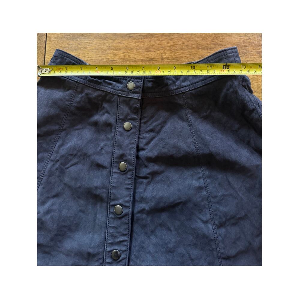Bagatelle Blue Suede Leather Skirt Small Western Boho Festival Mini Retail $198 - Picture 6 of 8